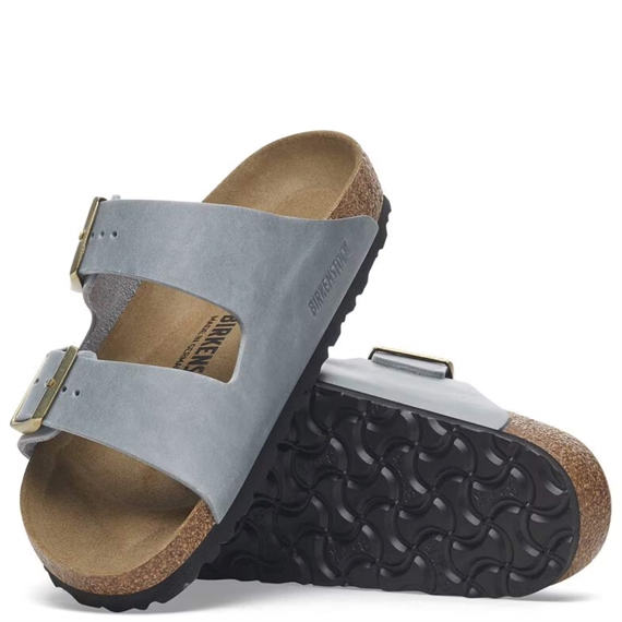 Birkenstock Arizona Oiled Leather Sandaler, Basalt Gray